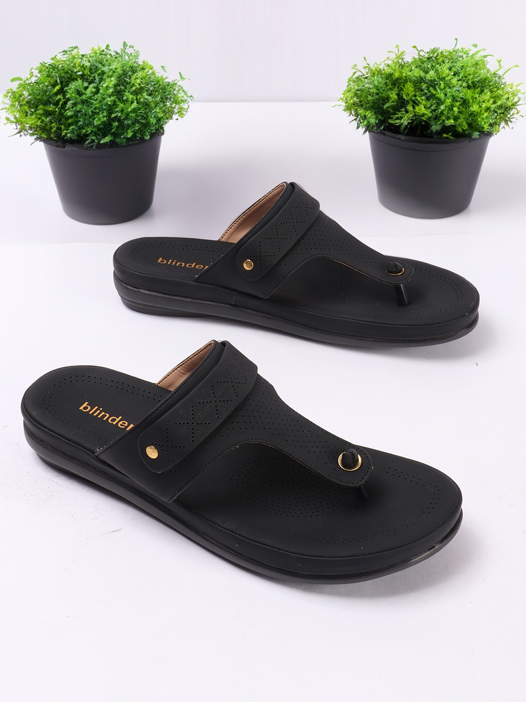Black Comfort Soft Cushion Padded Women Girl Wholesale Footwear by Blinder
